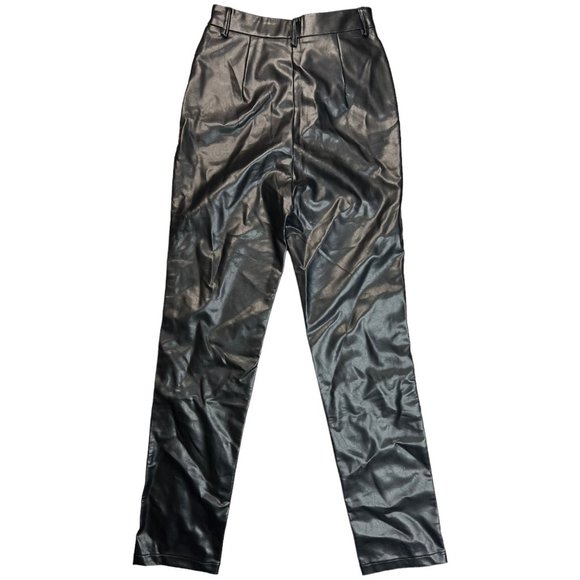 White Fox Boutique You've Got It PU Pants Faux Leather Trousers Black Small - Picture 4 of 6